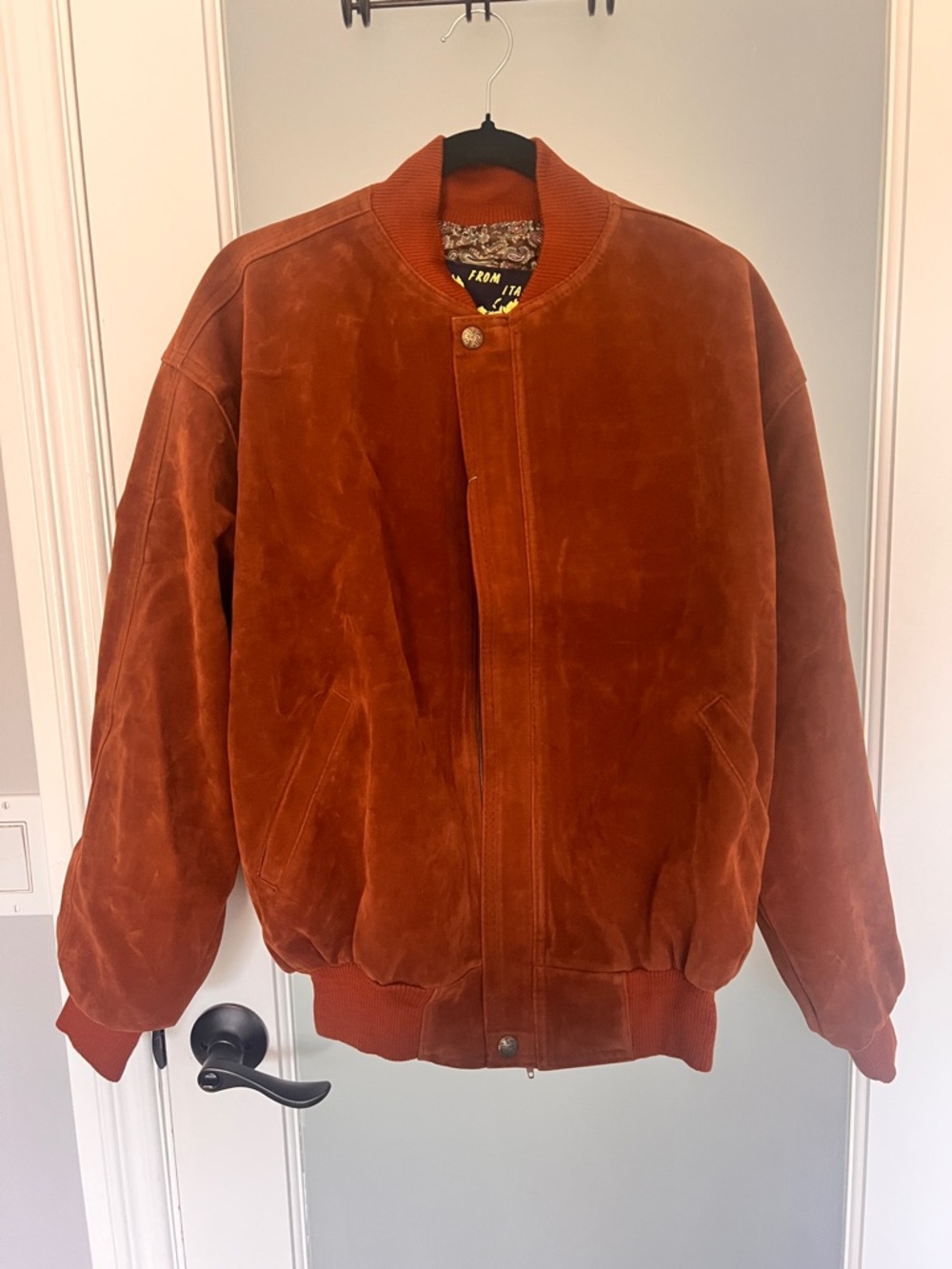 Vintage 1990s Bomber Jacket~ Paisley Lining Large